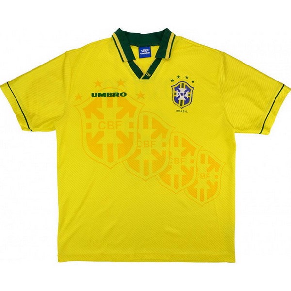 Camiseta Brasil Replica Primera Ropa Retro 1994 1997 Amarillo